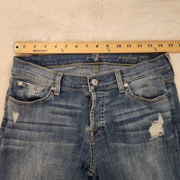 7 for all mankind josefina skinny boyfriend blue jeans size 27 - Picture 6 of 16